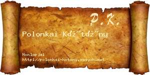 Polonkai Kötöny névjegykártya